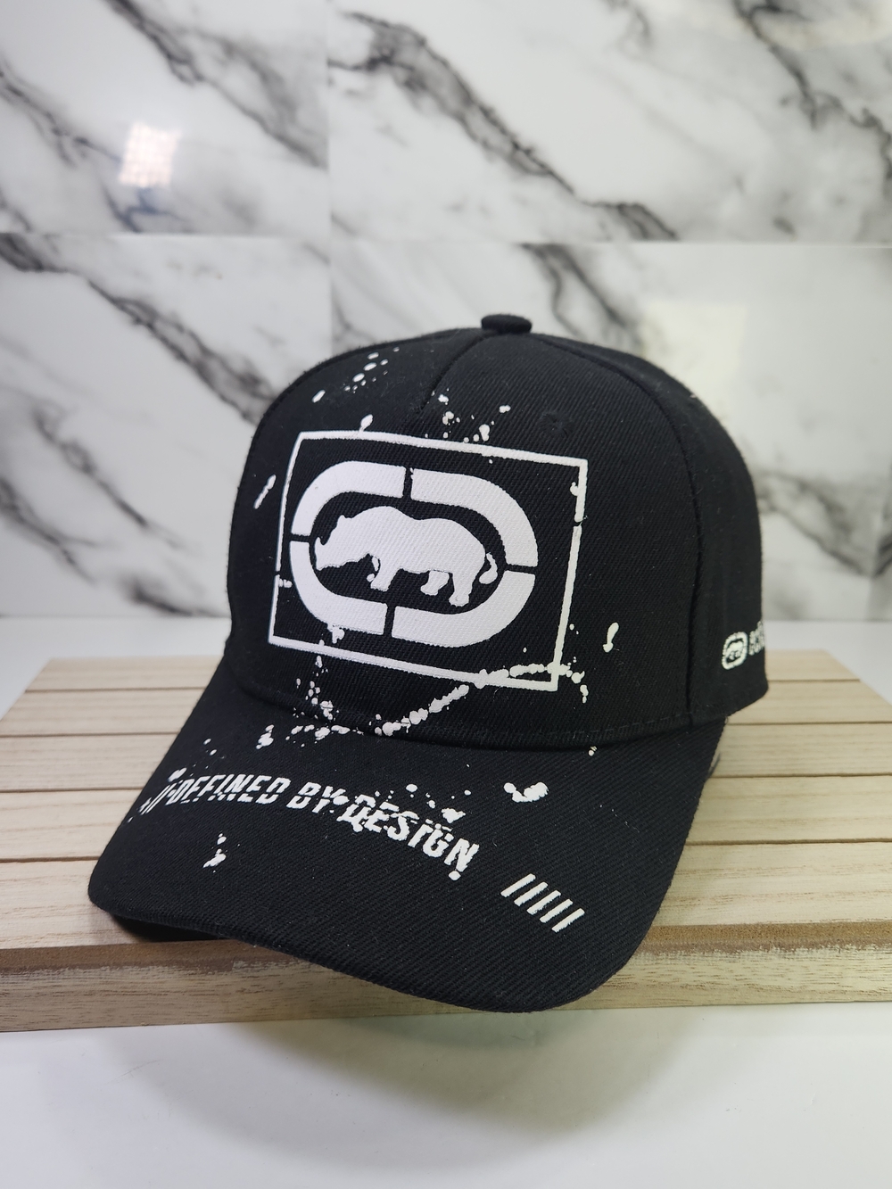 Ecko Unlimited Cap. Black Interior Logo Cap with White Branding